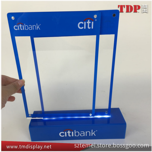 battery power acrylic LED menu holder for restaurant
